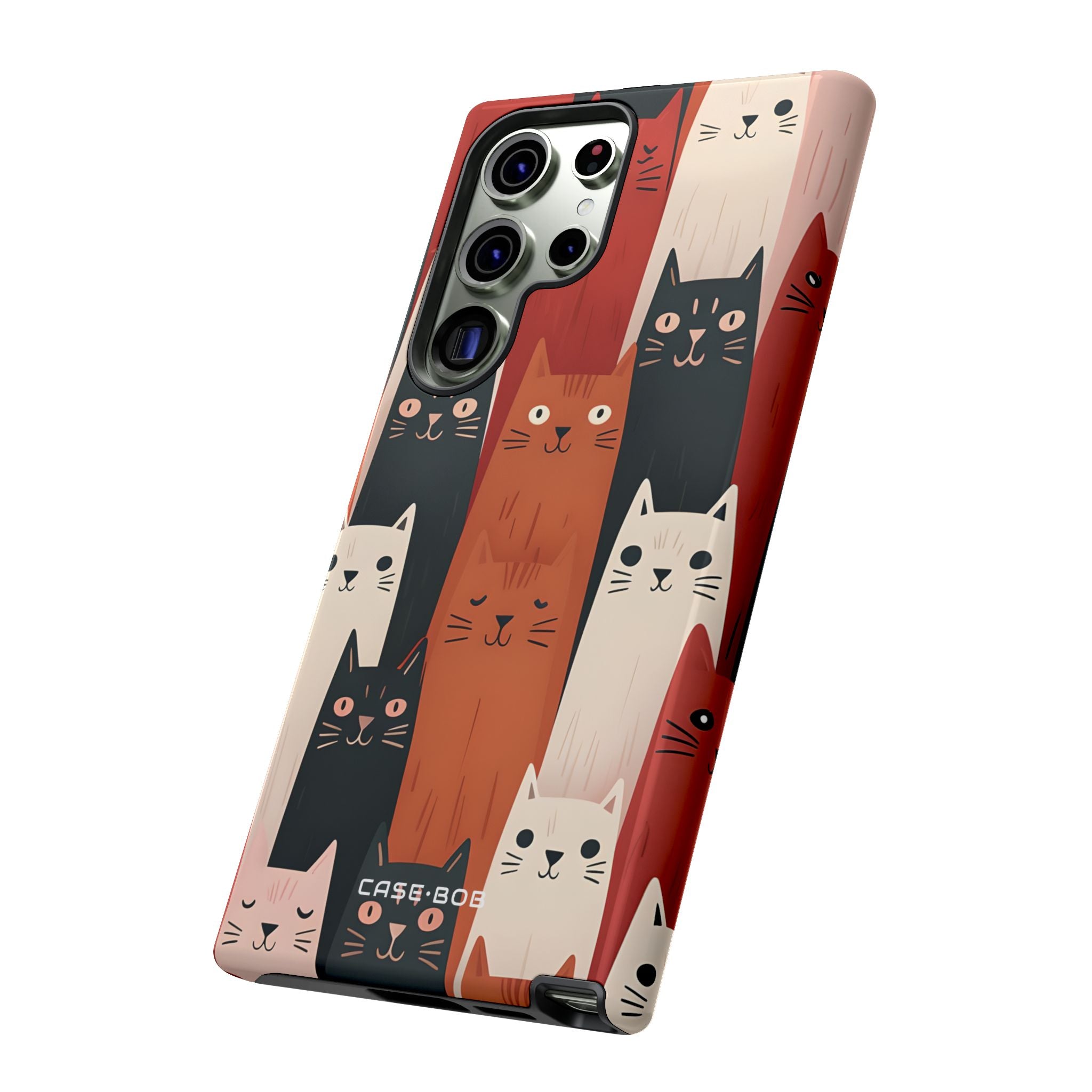 Elongated Cats Black Samsung S23 Ultra Case - Tough