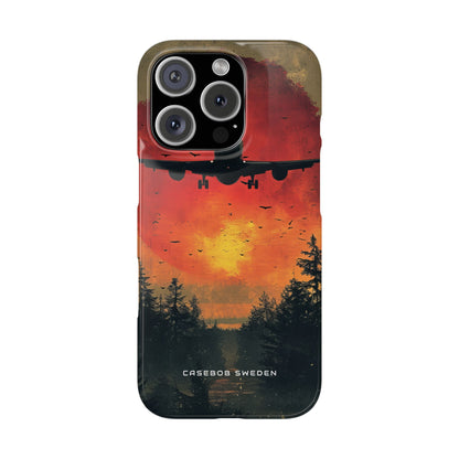 Vintage Sunset Airplane Silhouette iPhone 16 - Slim Phone Case