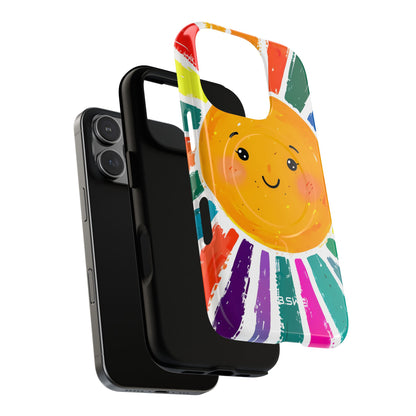 Cheerful Cartoon Sun Colorful Rays Illustration iPhone 16 - Tough+