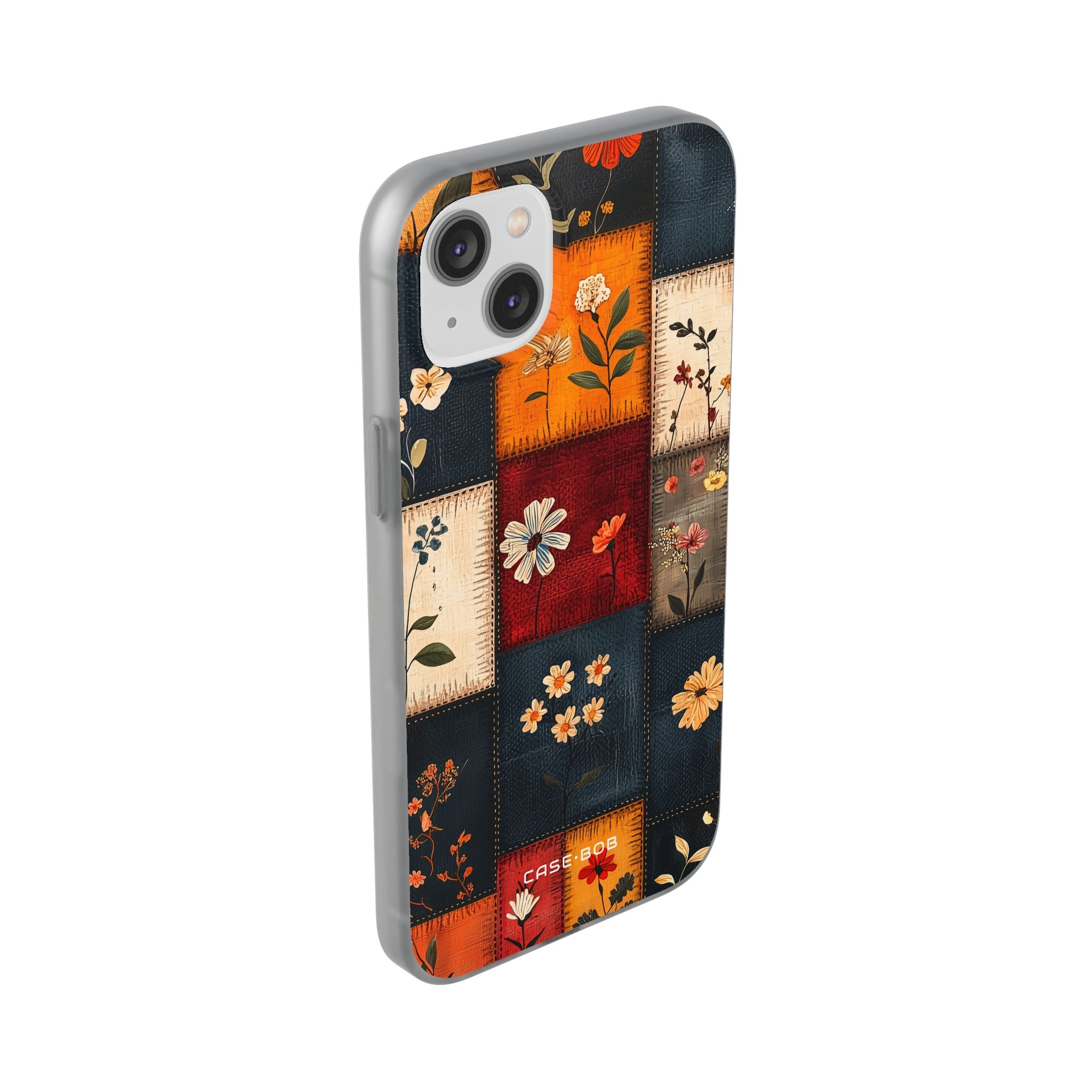 Patchwork Blooms iPhone 14 Plus Case - Soft