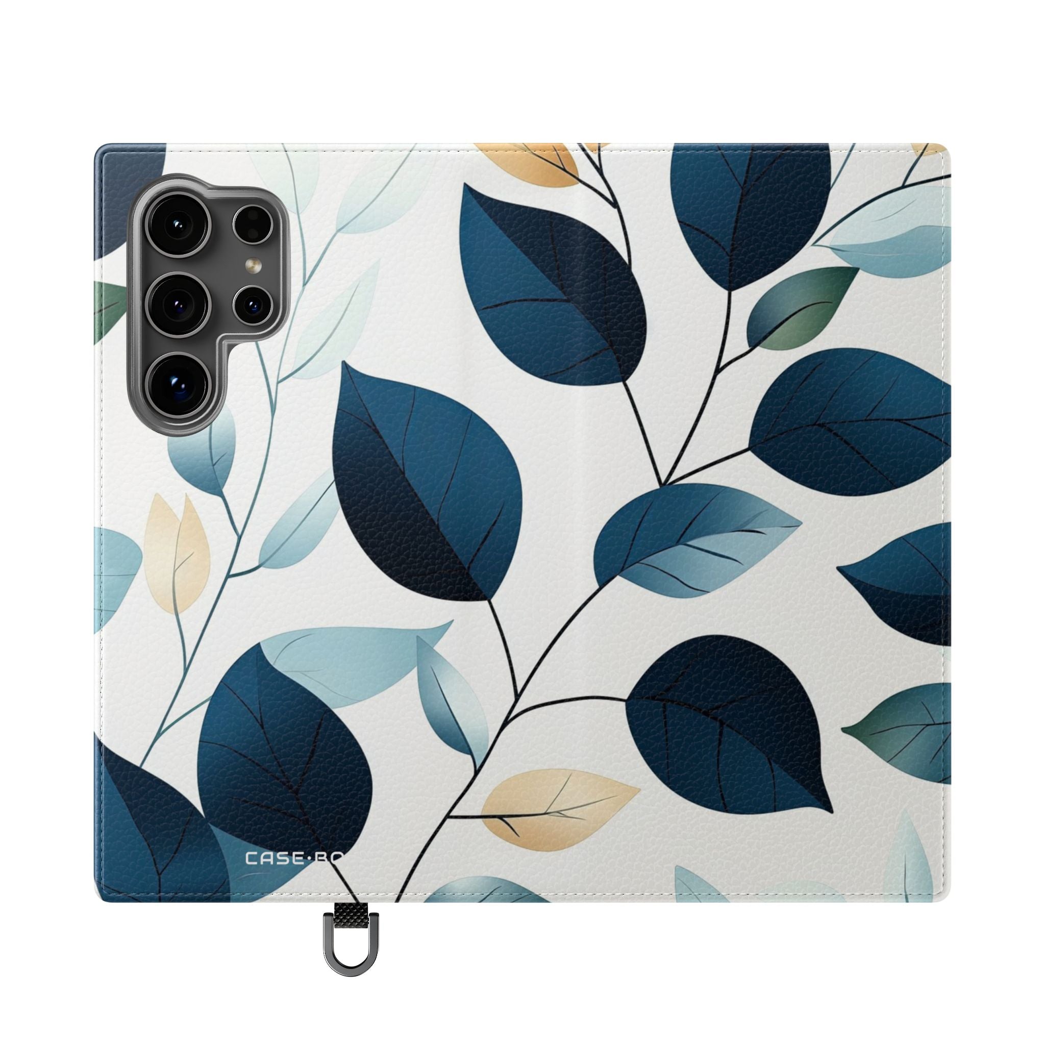 Navy Leaf Veins - Samsung S24 Ultra Case - Wallet