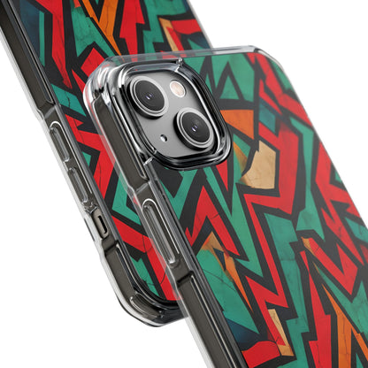 Crimson Zigzag iPhone 14 Plus Case - Impact