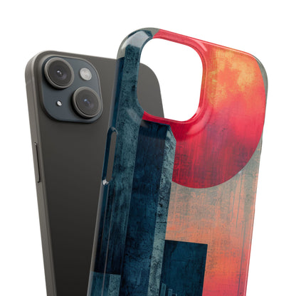 Abstract Geometric Skyline - Slim iPhone 15 Phone Case