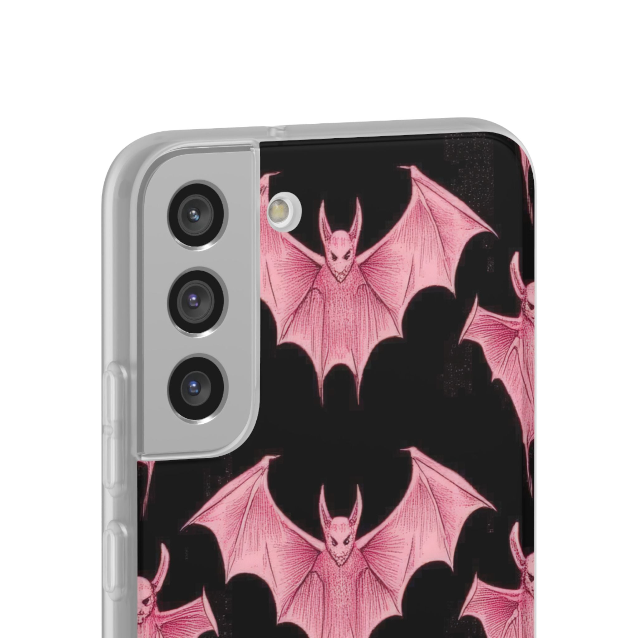 Gothic Pink Bats Aflame Samsung S22 - Flexi Phone Case