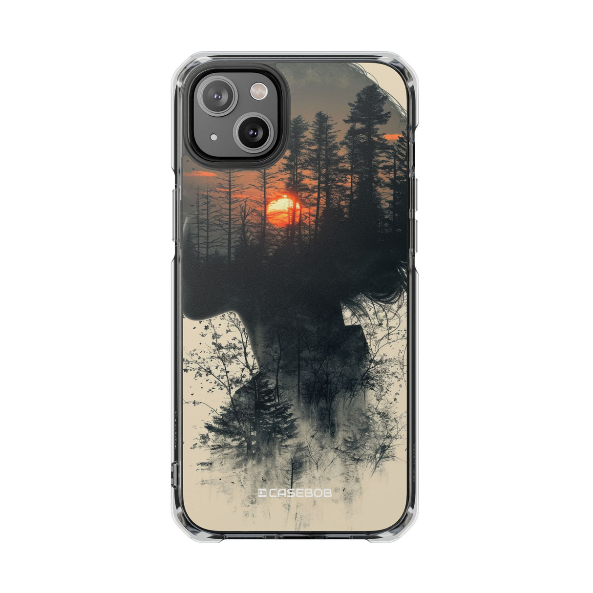 Tranquil Silhouette - Phone Case for iPhone (Clear Impact - Magnetic)