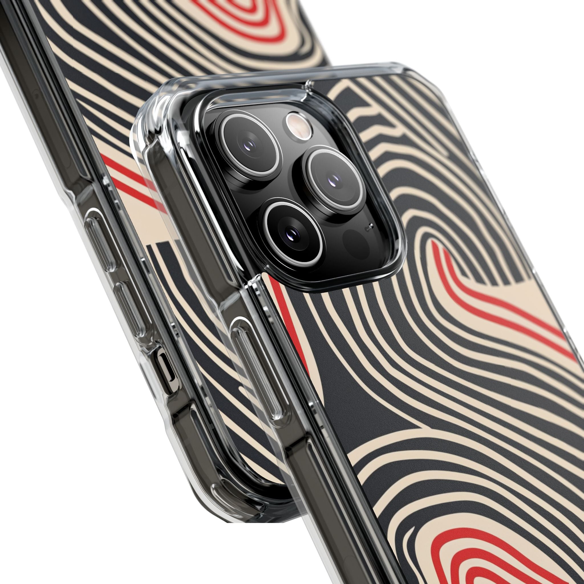 Wavy Red Flow iPhone 14 - Impact Clear+