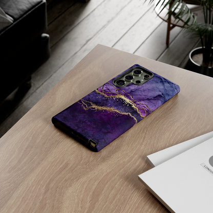 Purple Blue Marble - Protective Phone Case