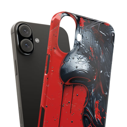 Textured Crimson Bloom iPhone 16 - Slim Phone Case