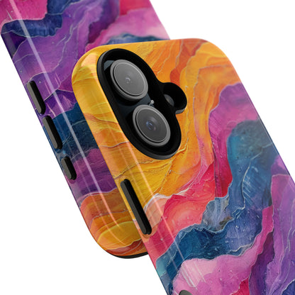 Vibrant Abstract Waves - Tough iPhone 16 Phone Case