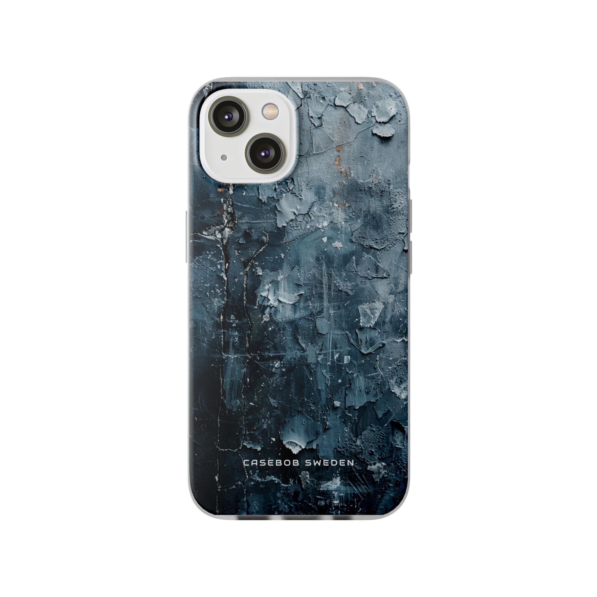 Weathered Blue Tapestry with Cracked Layers iPhone 14 - Flexi Phone Case