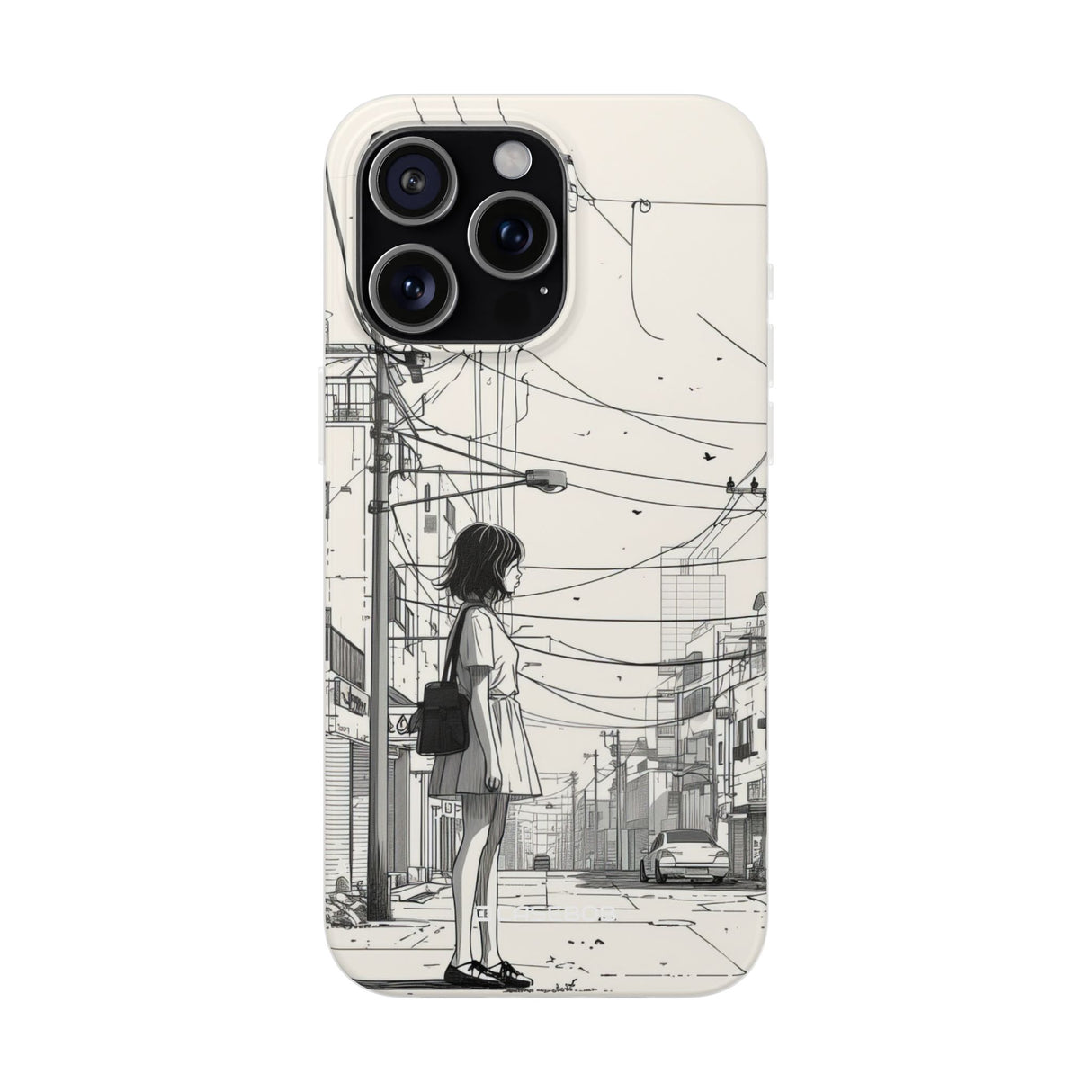 Urban Solitude Sketch | Flexible Phone Case for iPhone