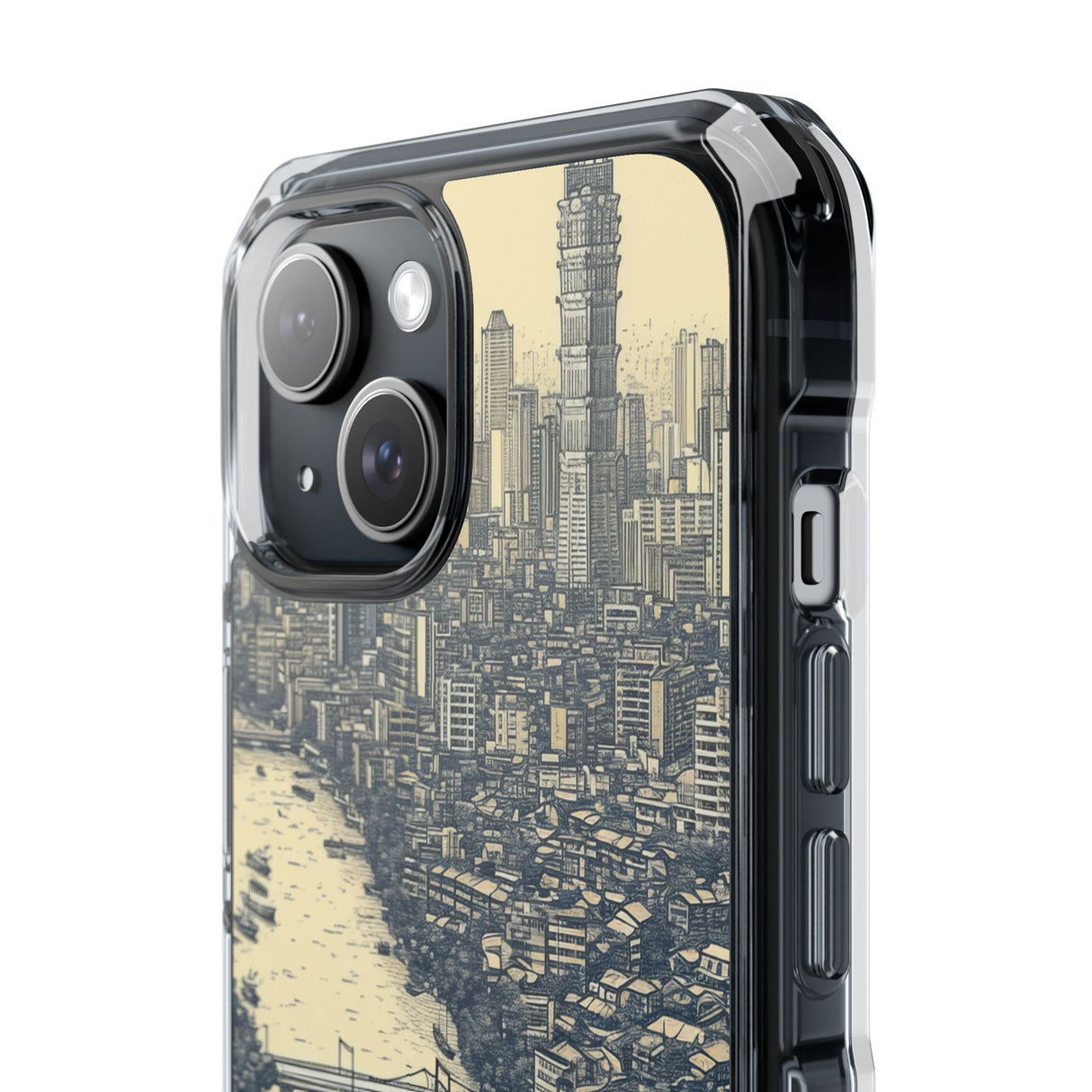 Nostalgic Metropolis - Phone Case for iPhone (Clear Impact - Magnetic)