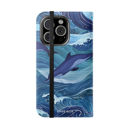 Dolphin Wave Dance - iPhone 16 Pro Case - Wallet