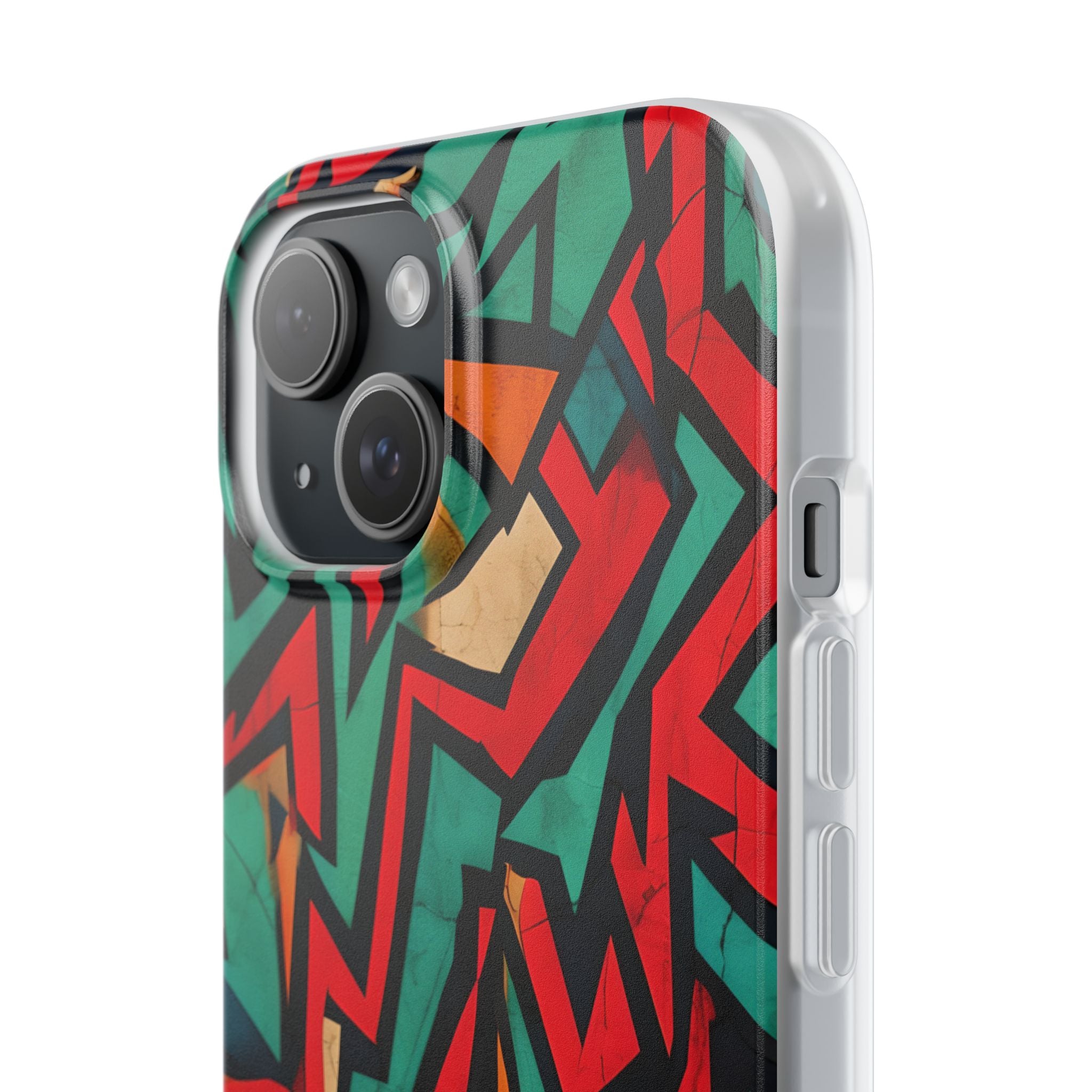 Crimson Zigzag iPhone 15 Case - Soft