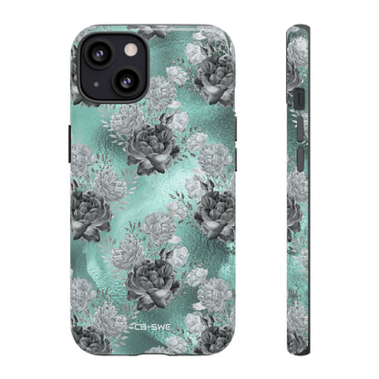 Teal Floral Elegance - iPhone Case