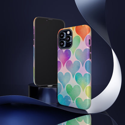 Watercolor Heart Symphony - iPhone Case