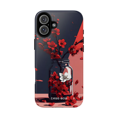 Cherry Blossom Contrast iPhone 16 Plus Case - Tough