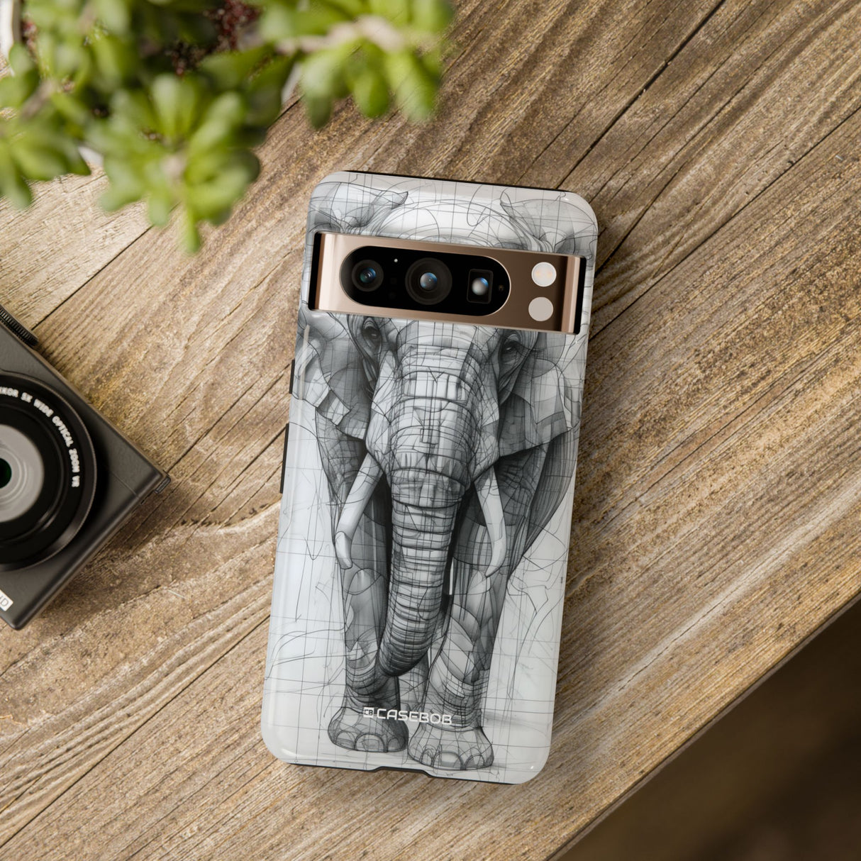 Geometric Elegance: Elephant Reimagined - for Google Pixel 8