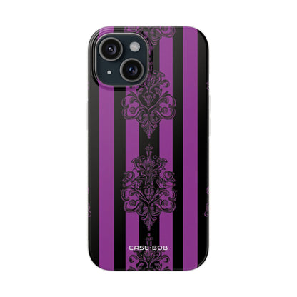 Damask Elegance Purple iPhone 15 Case - Soft