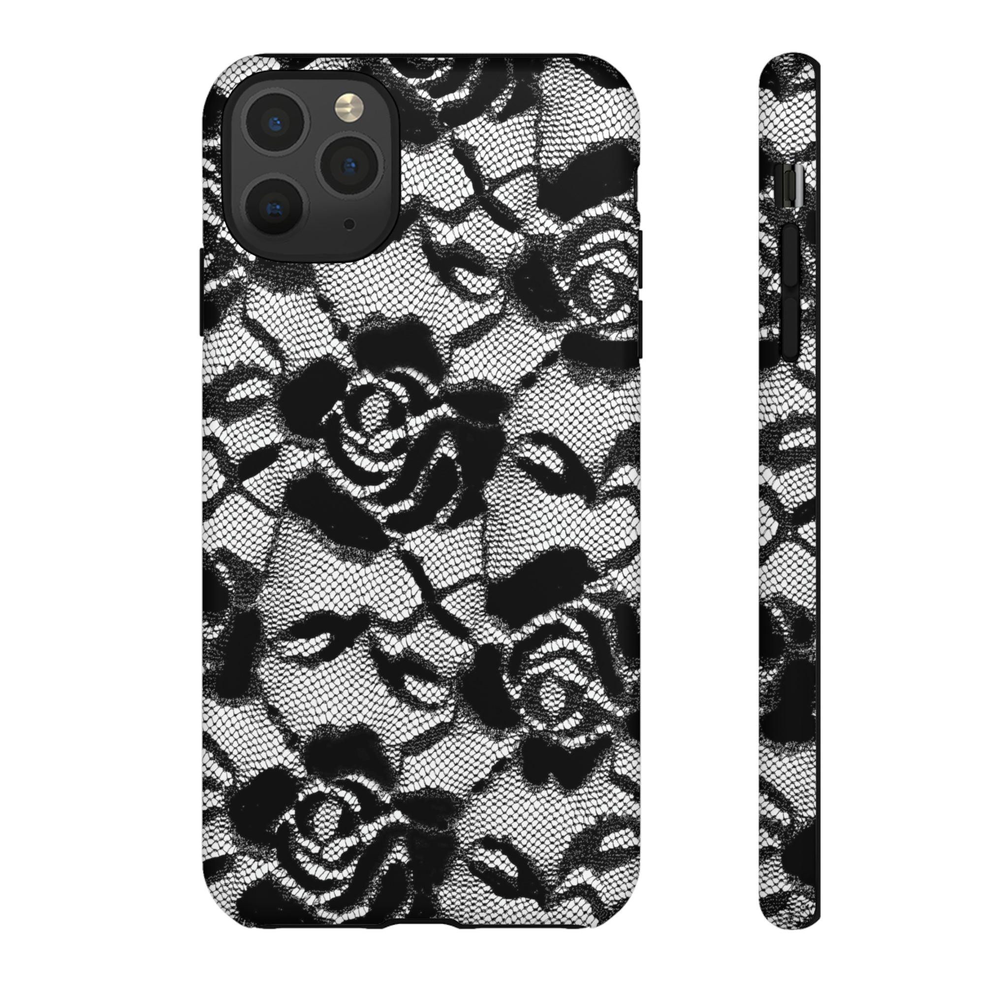 Black Rose Lace Gothic Flower - Protective Phone Case