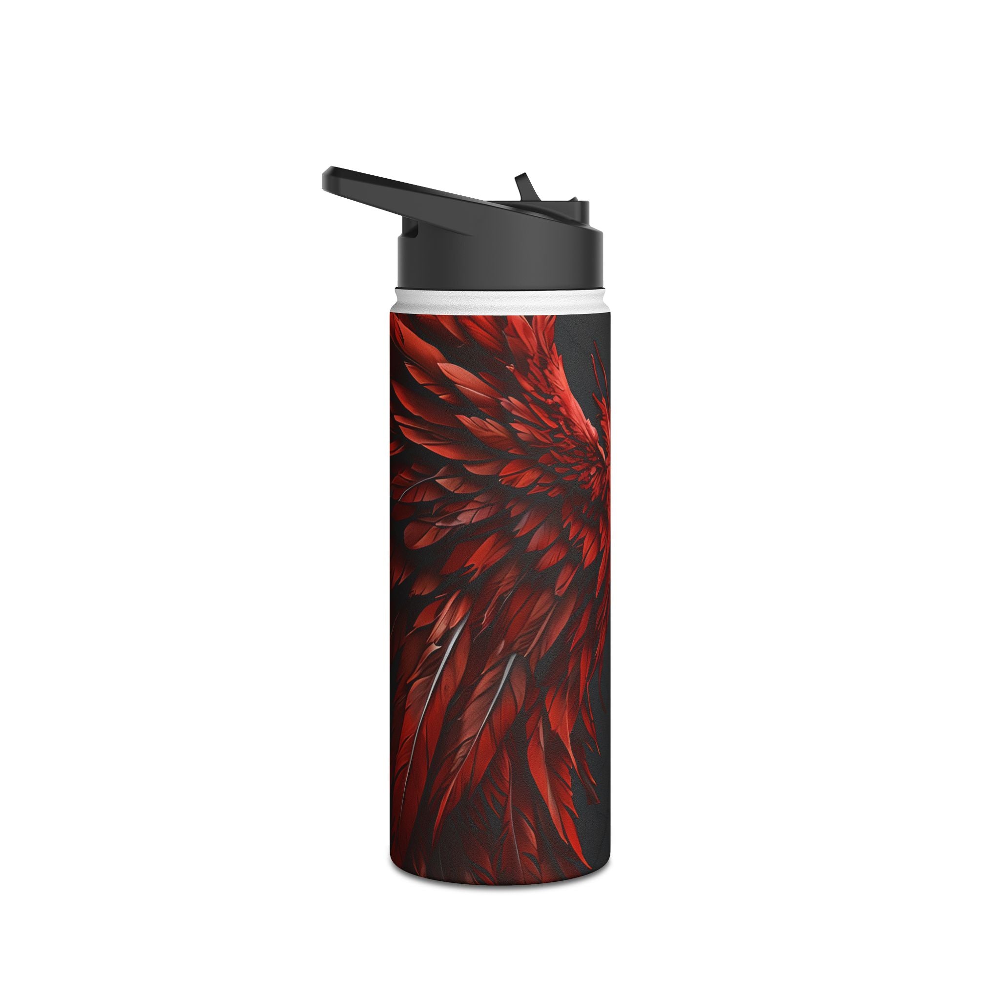 Crimson Silver Wings - Stainless Steel Water Bottle