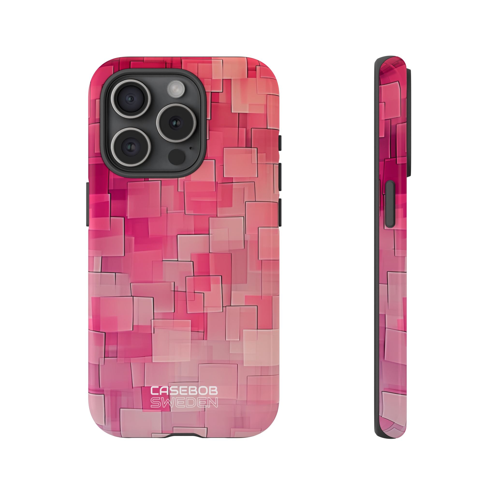 Layered Pink Geometry iPhone 15 - Tough