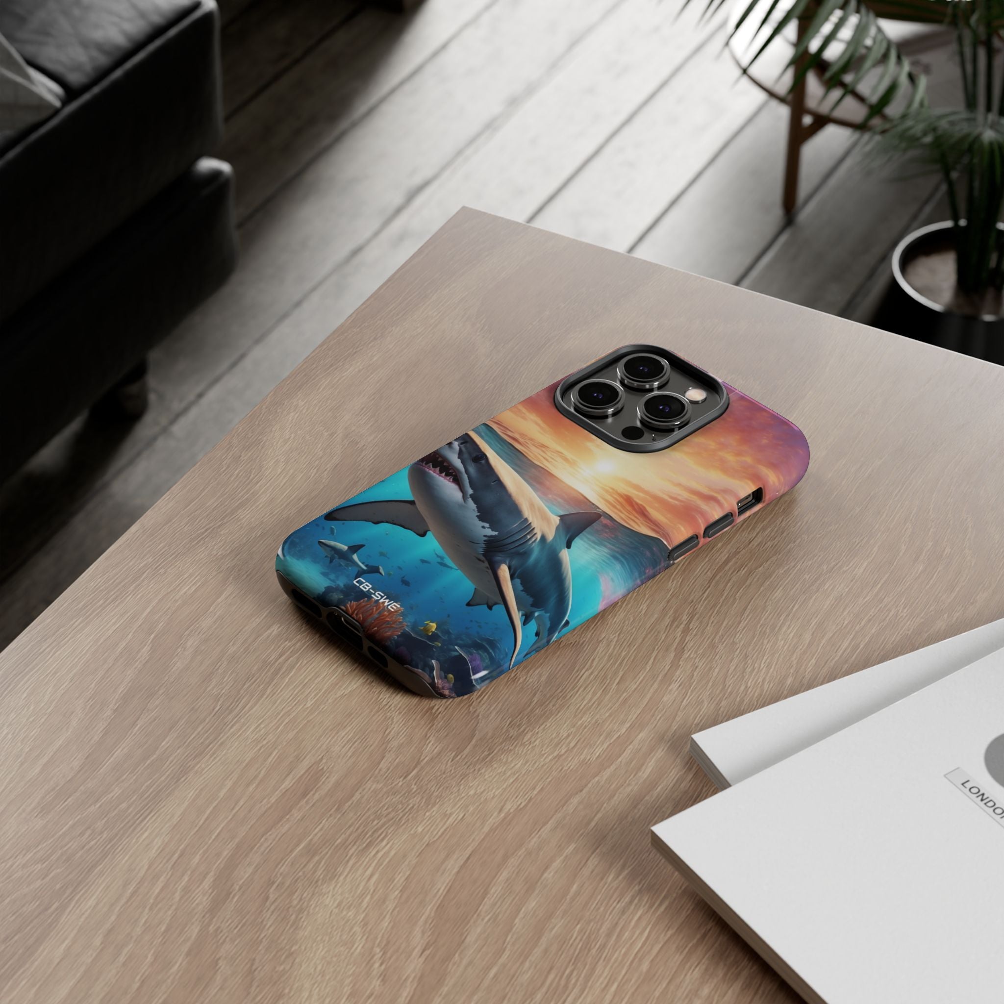 Shark Swims Through - iPhone Case