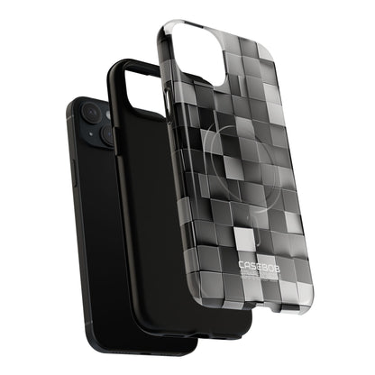 Monochrome Cube Depth iPhone 15 - Tough+