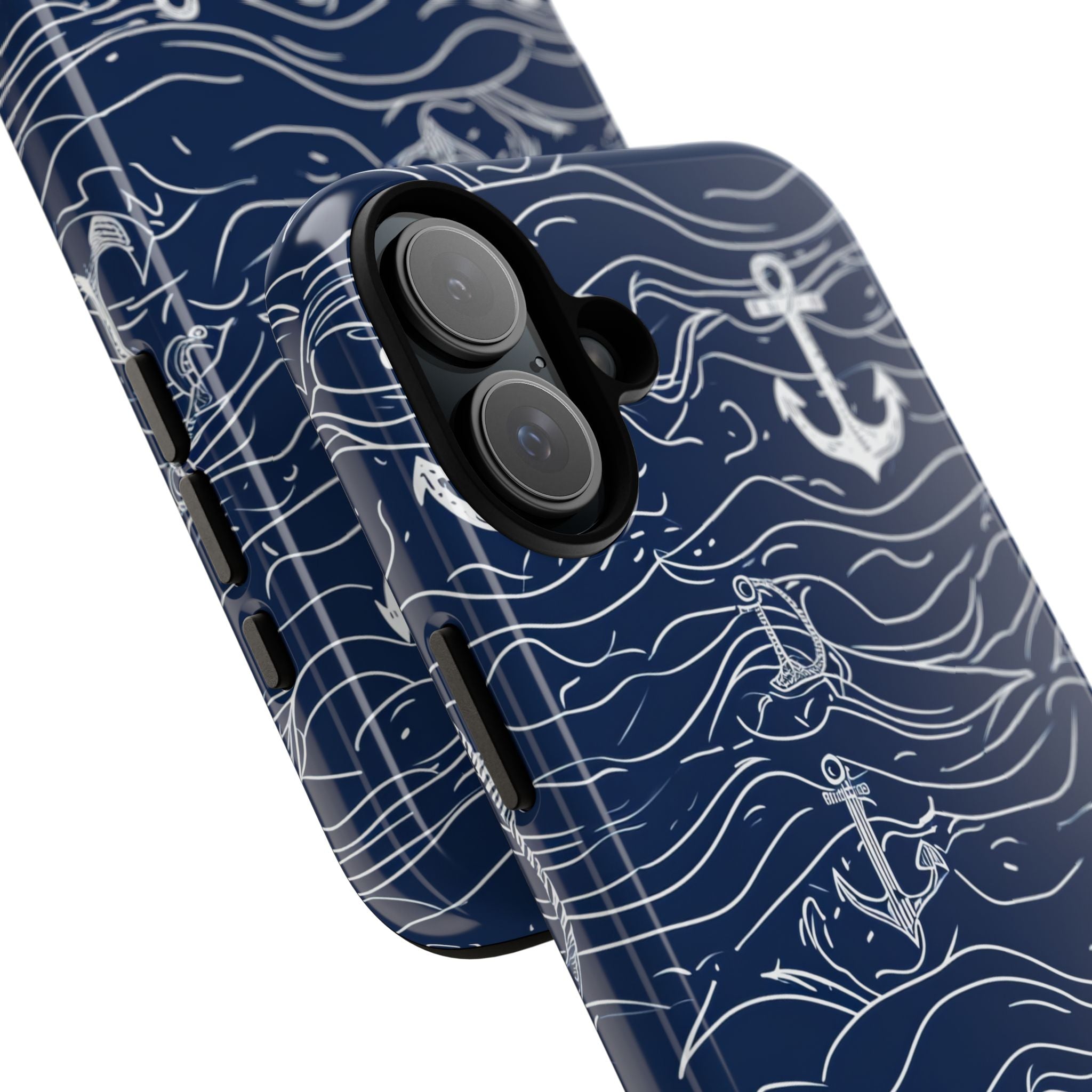 Nautical Whimsy: Anchors and Waves - for iPhone 16