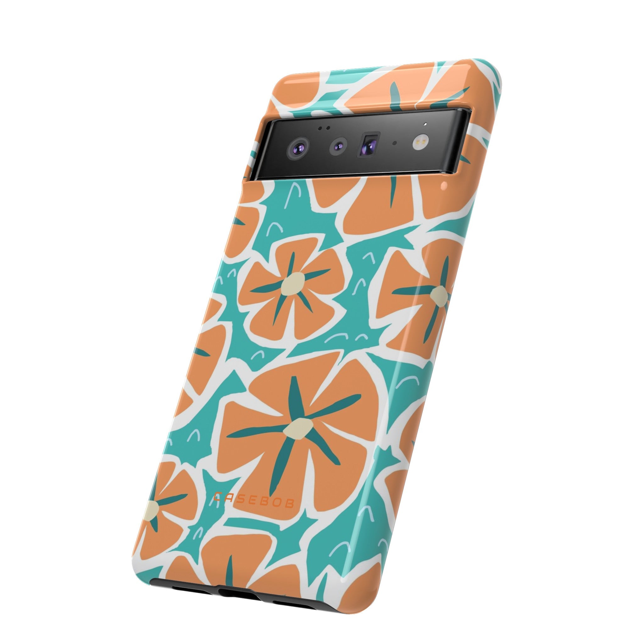 Orange Happy Flower - Protective Phone Case