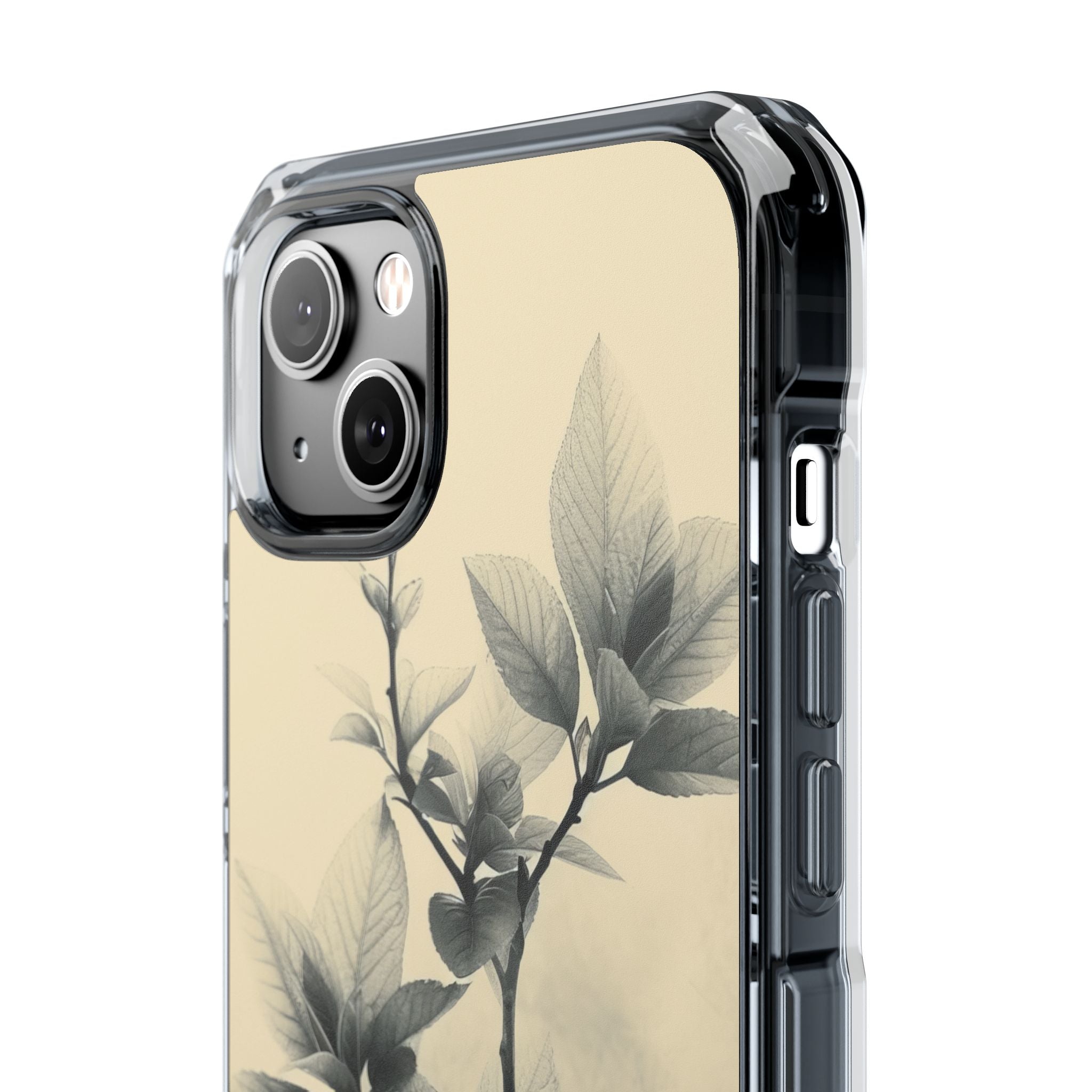 Beige Branch Art - Clear Impact iPhone 14 Phone Case