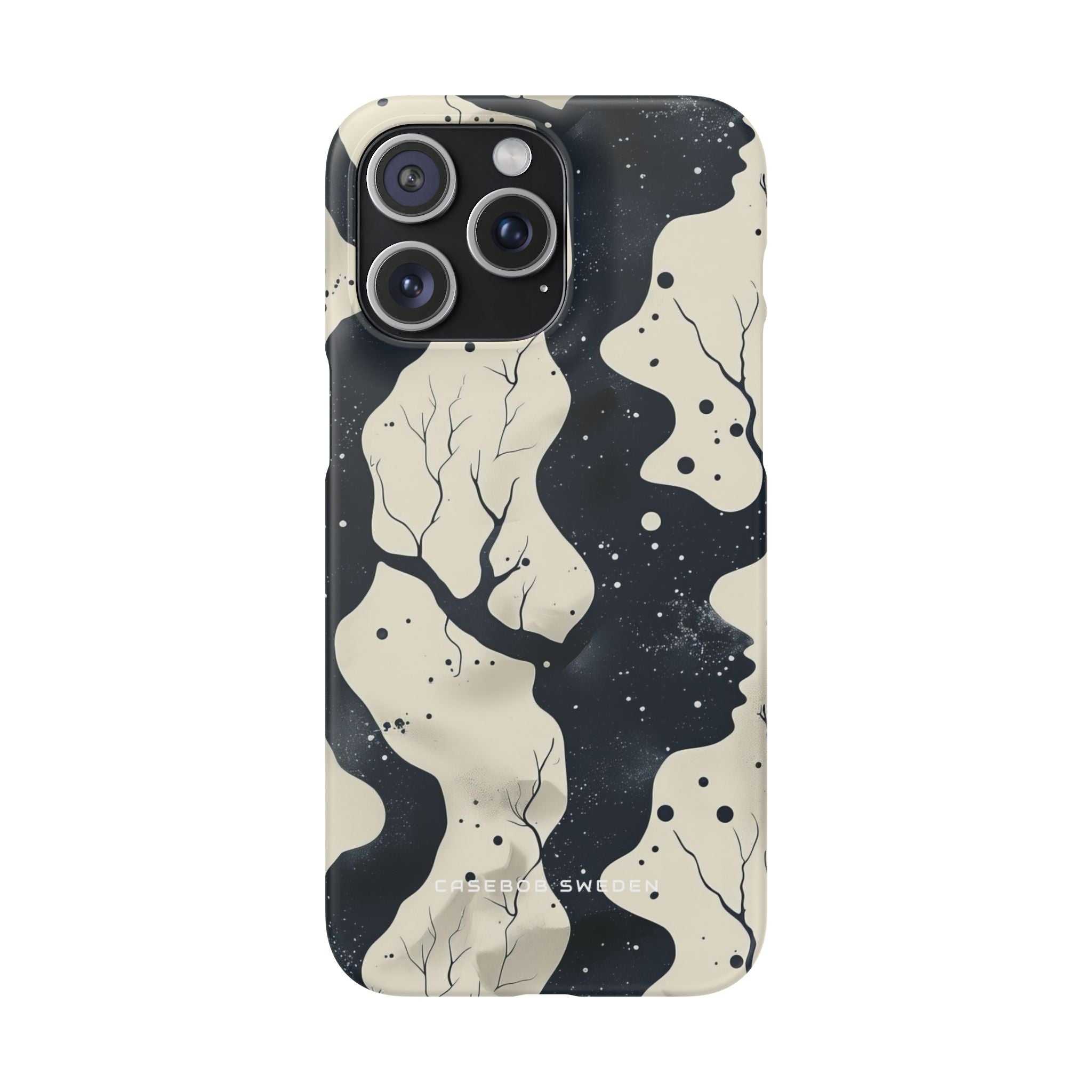 Organic Fluid Silhouettes with Cosmic Depth iPhone 15 - Slim Phone Case