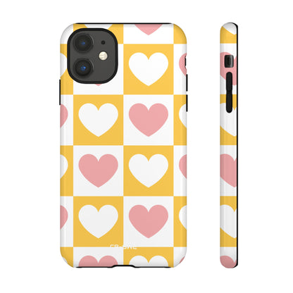 Heart Grid Harmony - iPhone Case
