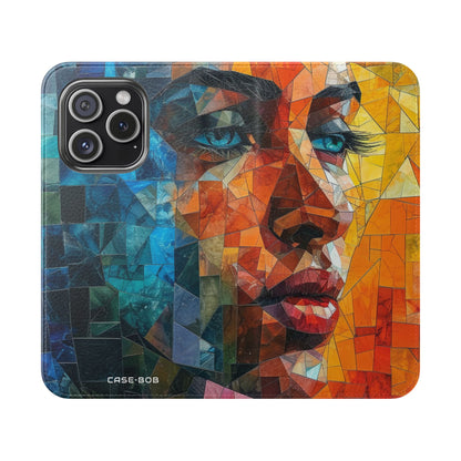 Mosaic Gaze Blue - iPhone 15 Pro Case - Wallet