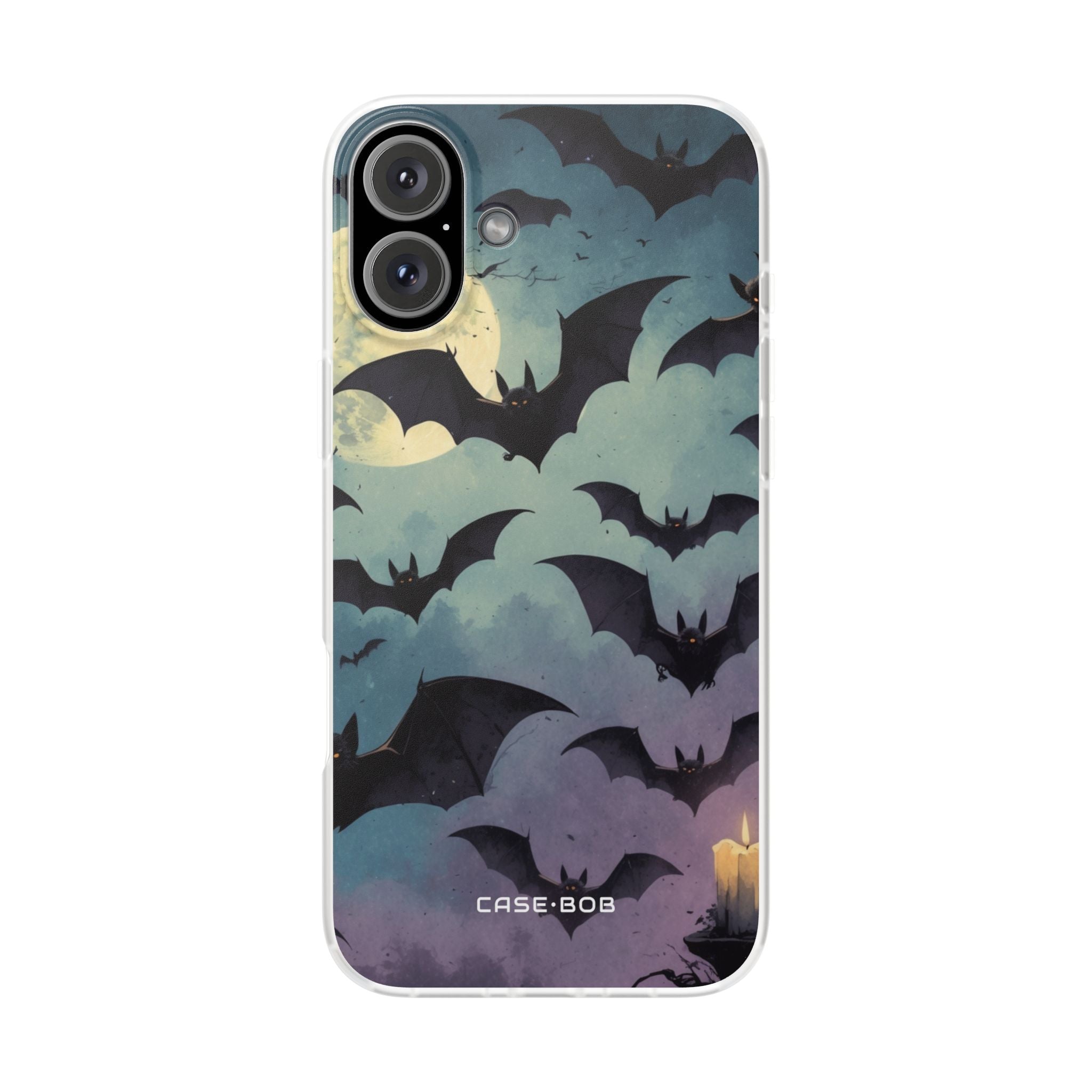 Glowing Bat Swarm iPhone 16 Plus Case - Soft