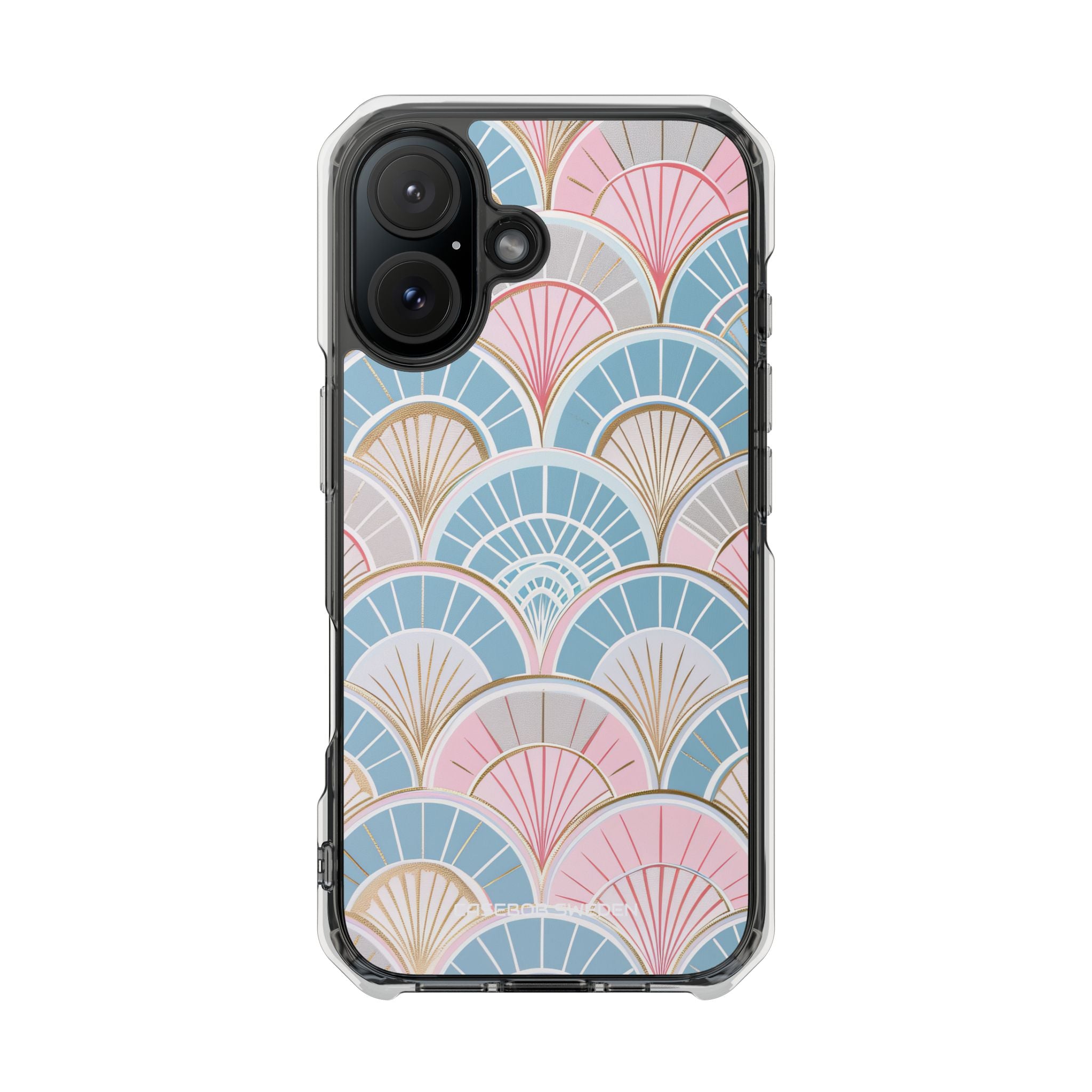 Art Deco Pastel Fan Pattern - Clear Impact iPhone 16 Phone Case