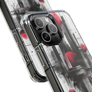 Cyber Gridscape - Phone Case for iPhone (Clear Impact - Magnetic)