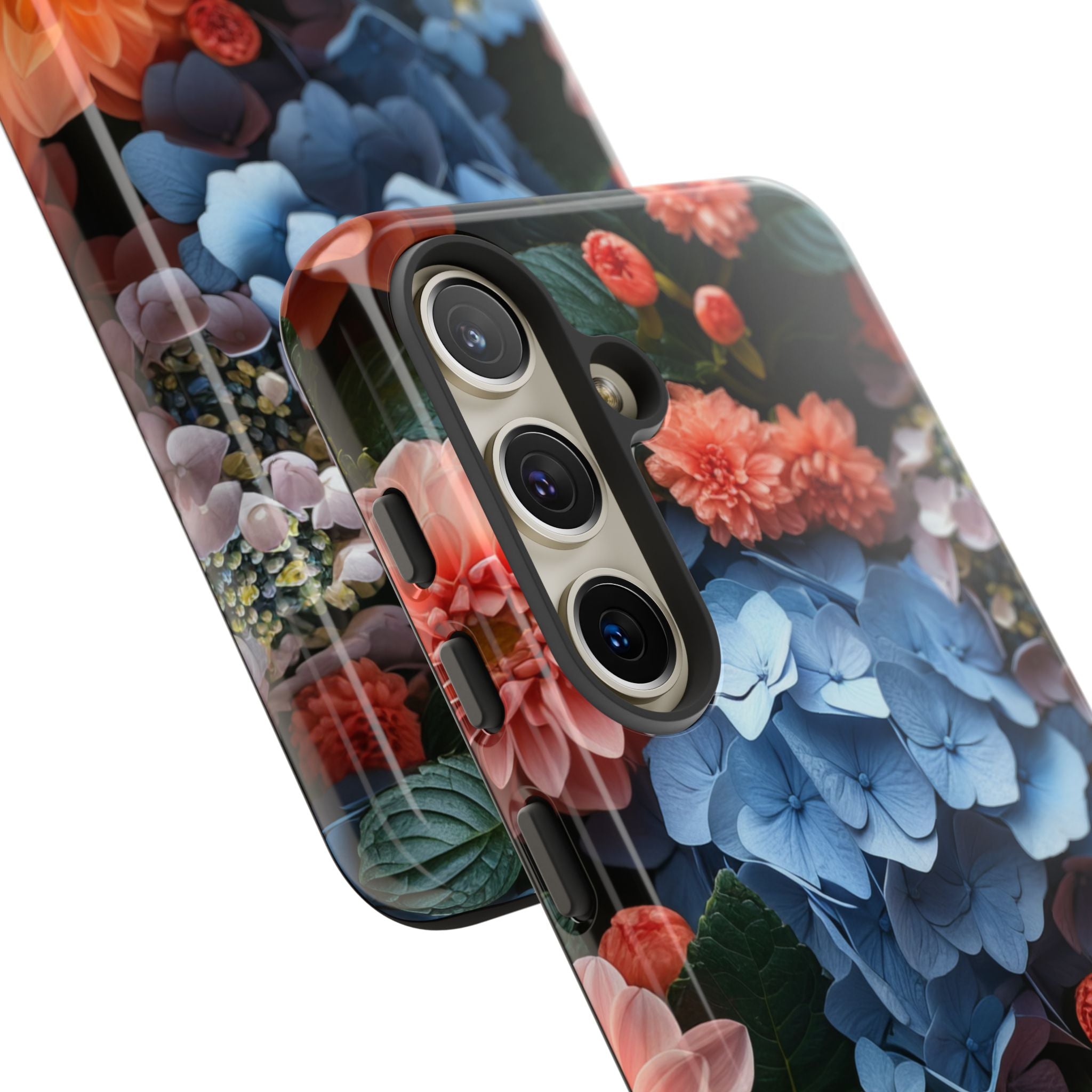 Blue Floral Bliss - Tough Samsung S24 Phone Case