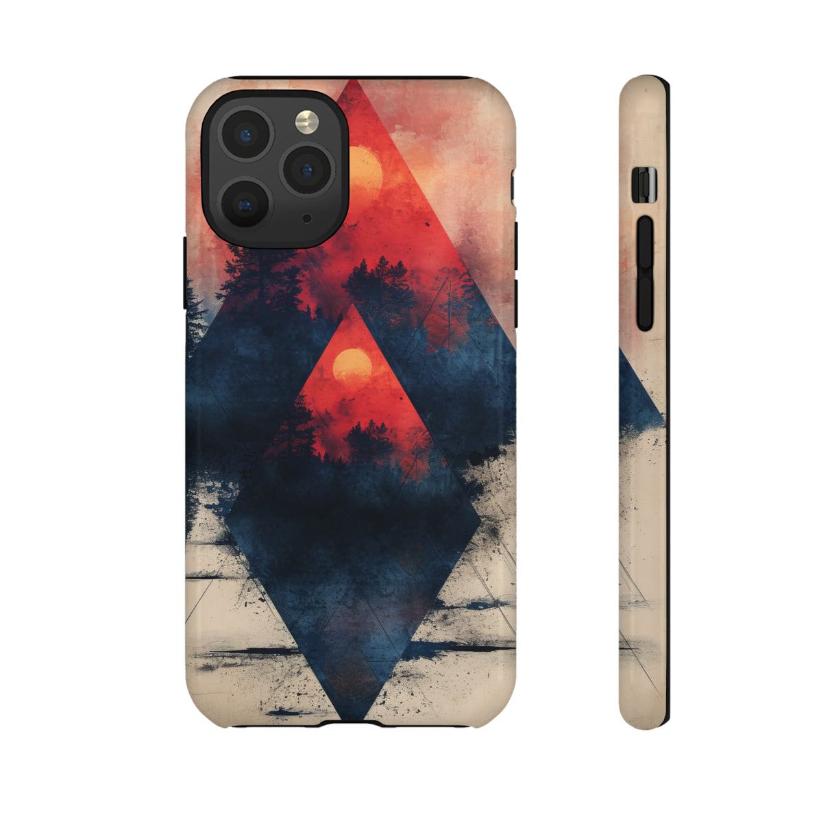 Pastel Triangle Forest Dusk - Protective Phone Case