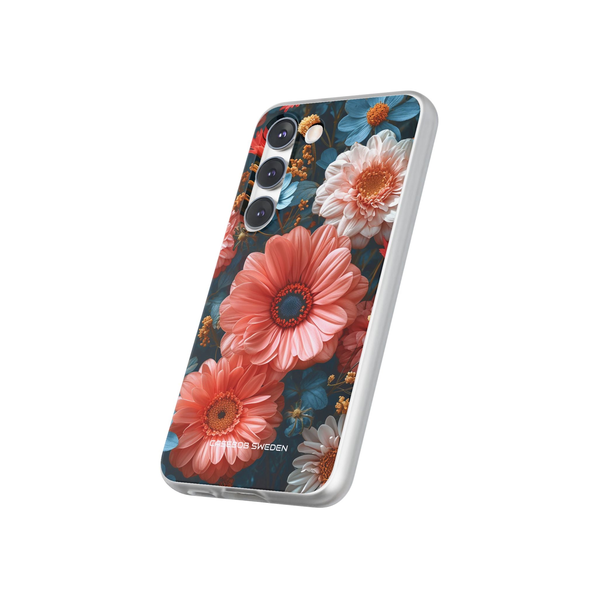 Coral Teal Blooms - Flexi Samsung S23 Phone Case