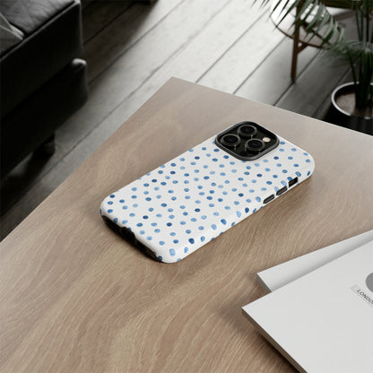 Blue Dots Pattern - Protective Phone Case