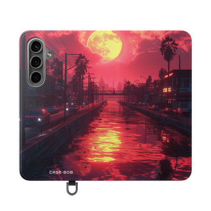 Yellow Moon Reflection - Samsung S24 Case - Wallet