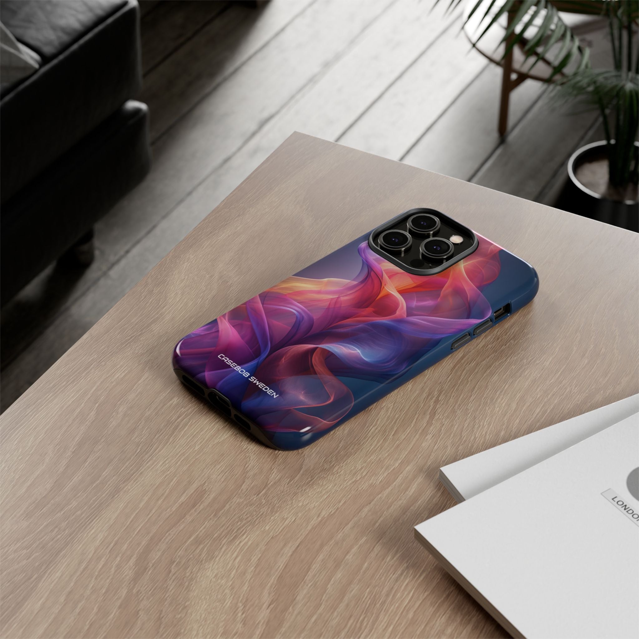 Violet Orange Flow - Tough iPhone 14 Phone Case