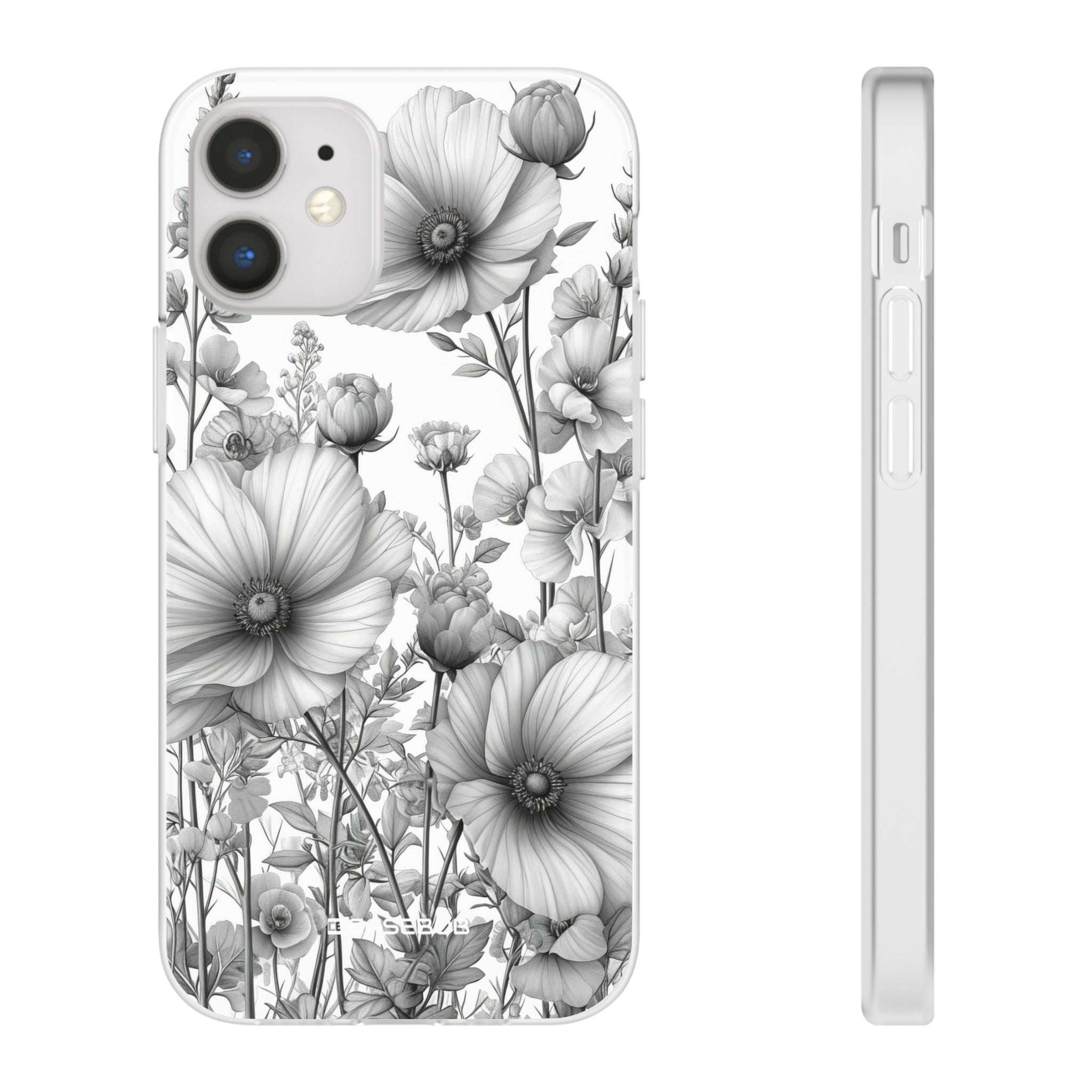 Monochrome Flora | Flexible Phone Case for iPhone