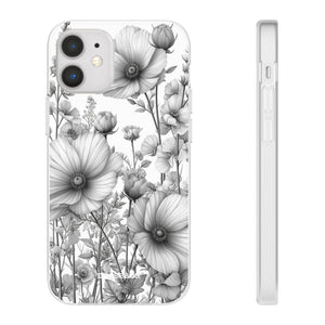 Monochrome Flora | Flexible Handyhülle für iPhone