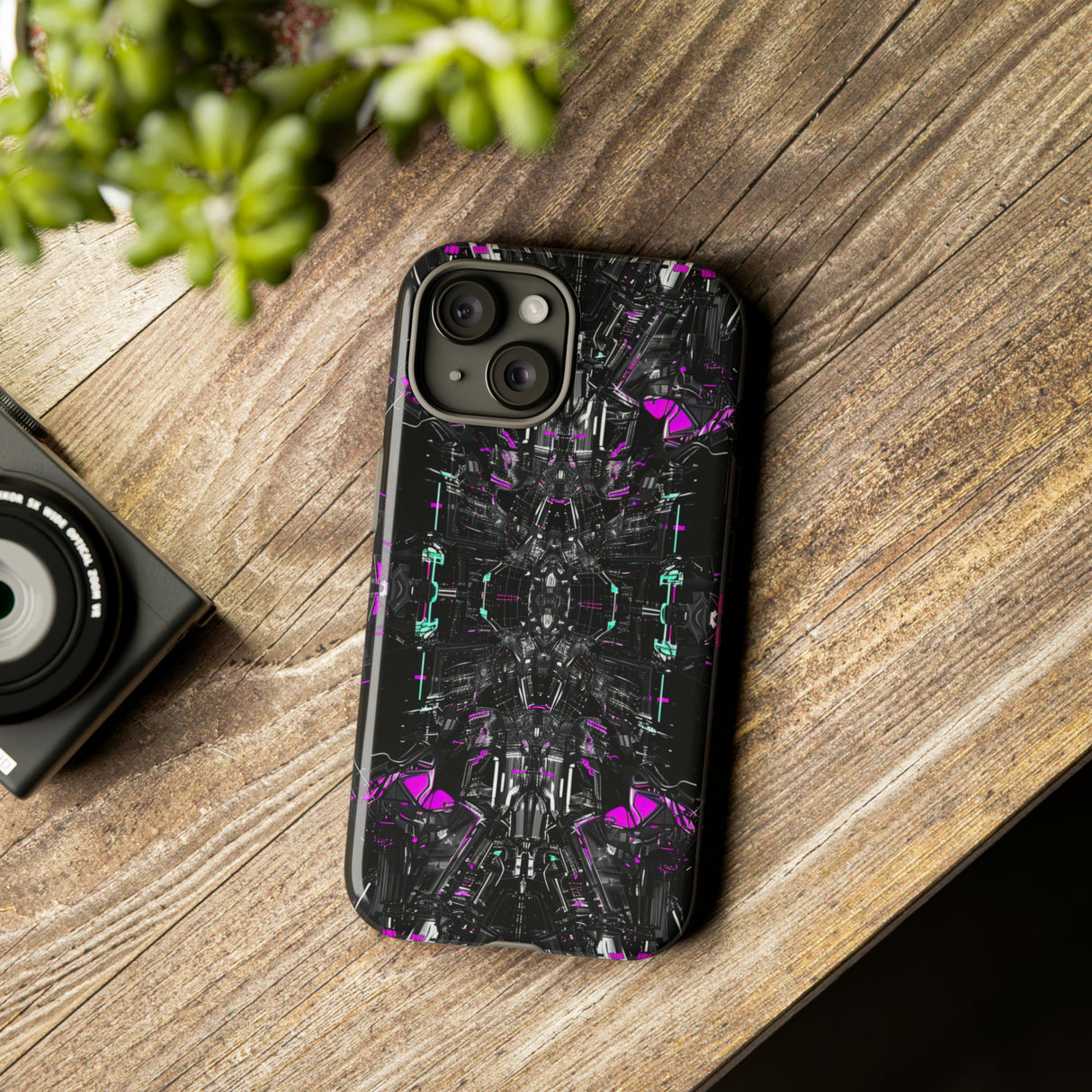 Purple Grid Mirage - Protective Phone Case