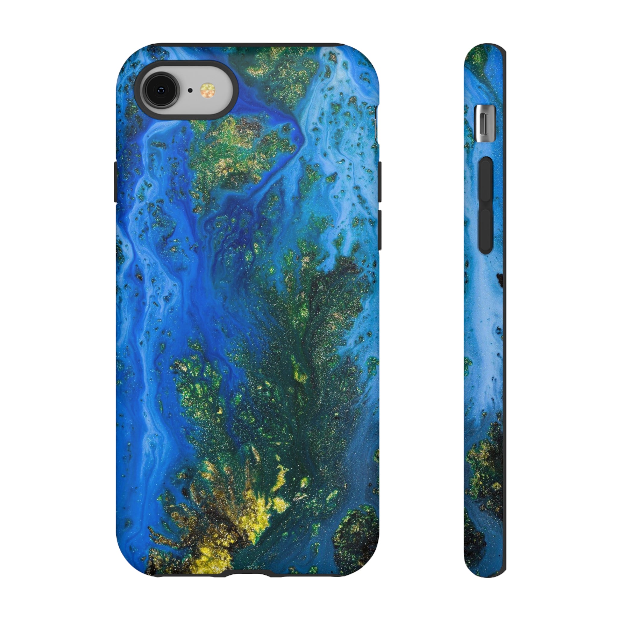 Blue Globe Ink Art iPhone Case (Protective) iPhone 8 Matte Phone Case