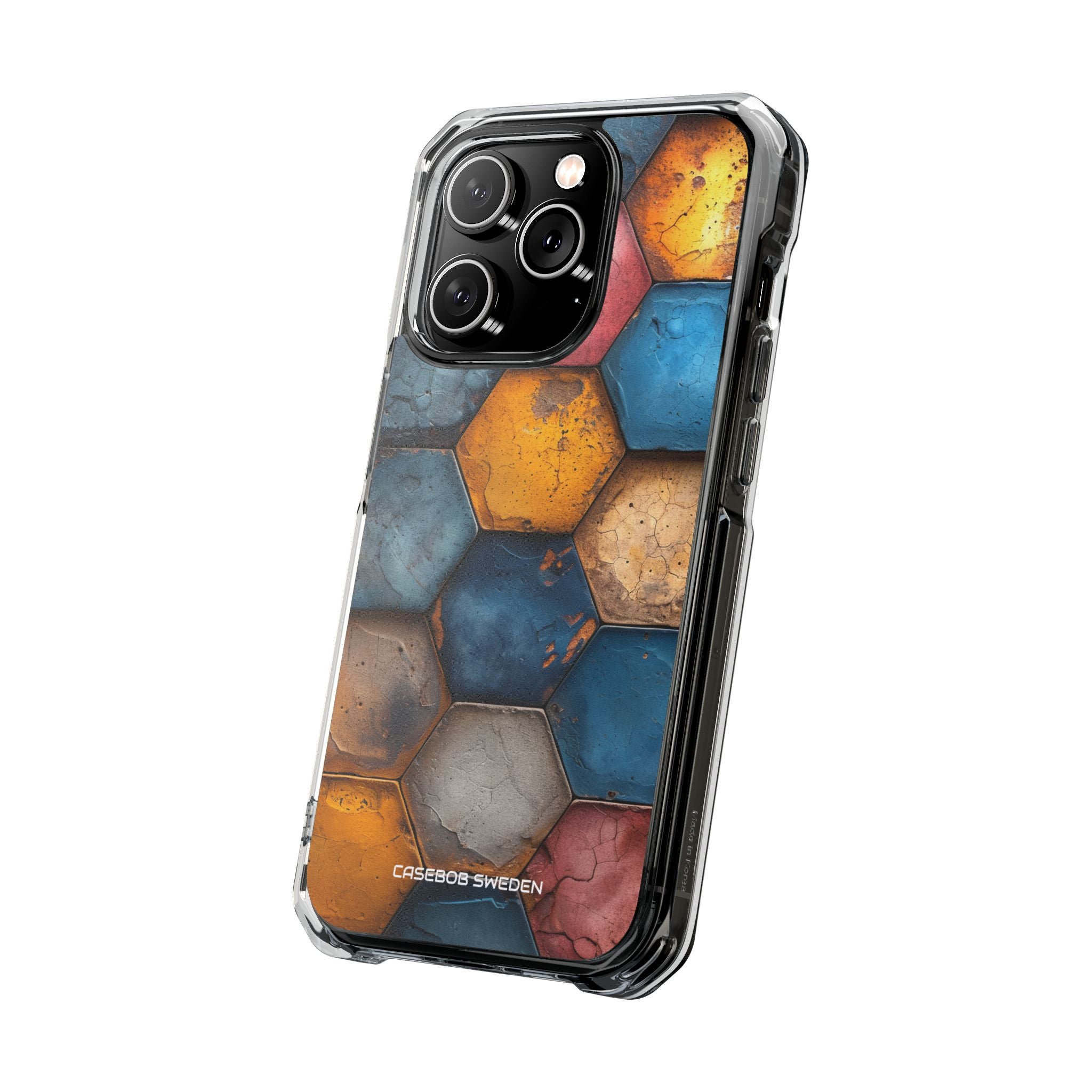 Rustic Geometric Tiles - Clear Impact iPhone 14 Phone Case