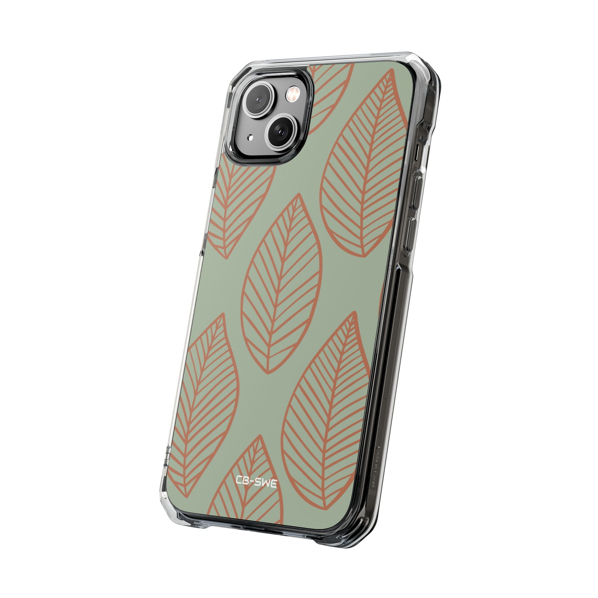 Mint and Orange Leaves iPhone Case - Impact