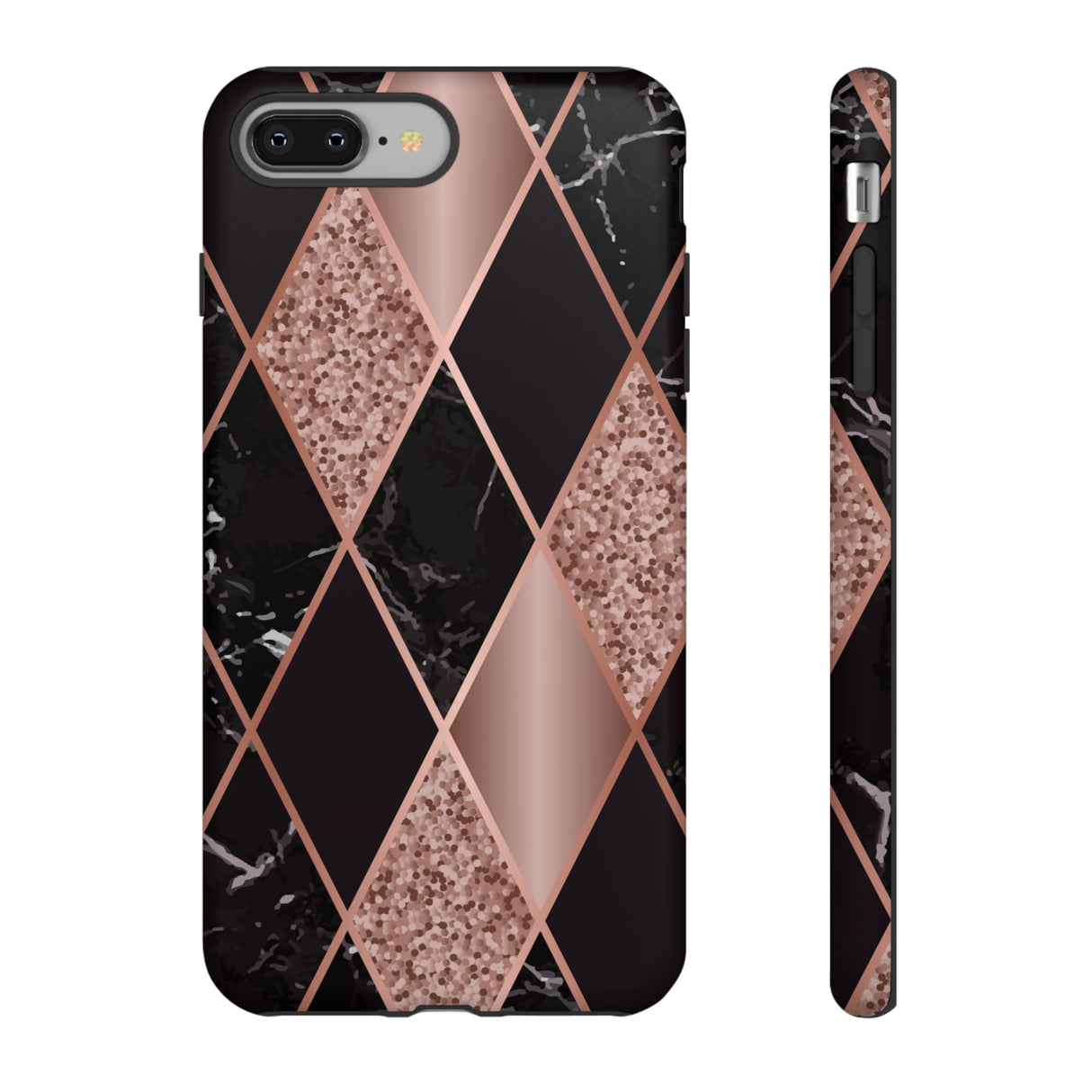 Pink Black Geometric - Protective Phone Case